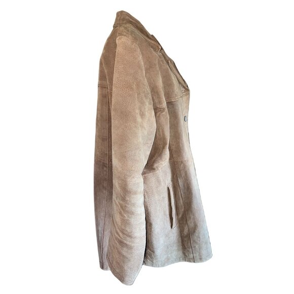 Vintage Style Beige Leather Jacket 2X By Beware - Picture 6 of 8